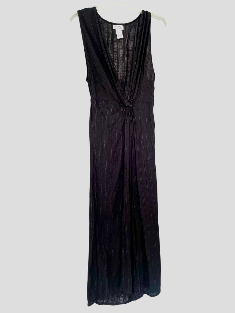 L*Space Down The Line Black Textured Dress Plunging Neckline Coverup Small - Picture 4 of 10